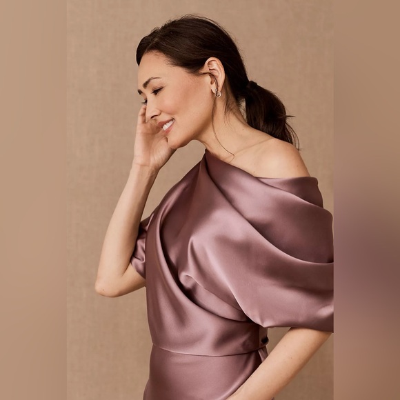 BHLDN Amsale
Draped Satin One Shoulder Dress - Picture 3 of 8